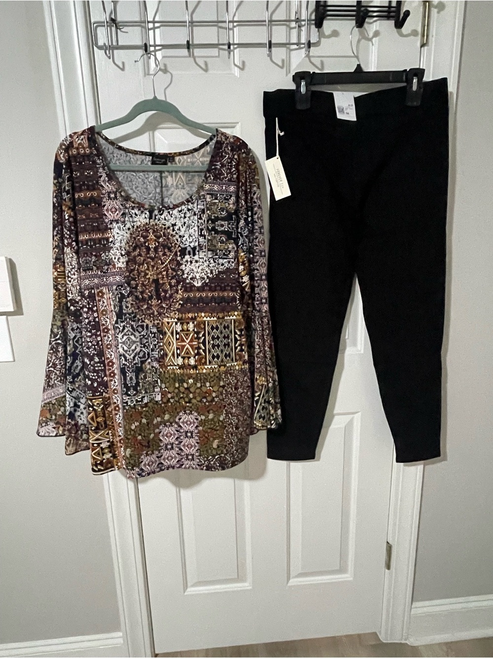 Patchwork Print Scoop Neck Tunic - Multicolor 3x leggings 3x new